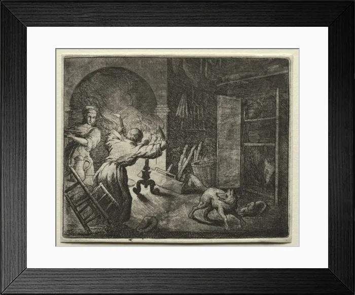 Framed Print : Reynard the Fox: Reynard Steals a Capon. Creator: Allart van Everdingen (Dutch, 1621-1675) Framed Print : Reynard the Fox: Reynard Steals a Capon. Creator: Allart van Everdingen (Dutch, 1621-1675)