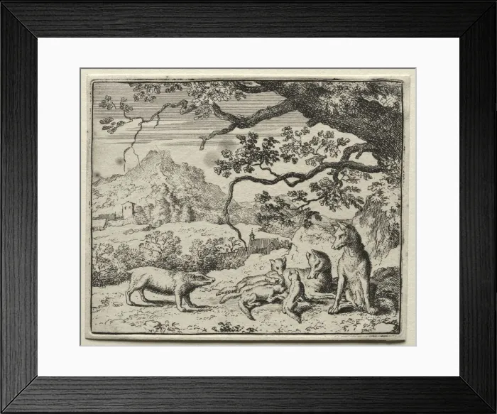 Framed Print : Reynard the Fox: The Badger Calls Reynard to Court. Creator: Allart van Everdingen (Dutch Framed Print : Reynard the Fox: The Badger Calls Reynard to Court. Creator: Allart van Everdingen (Dutch