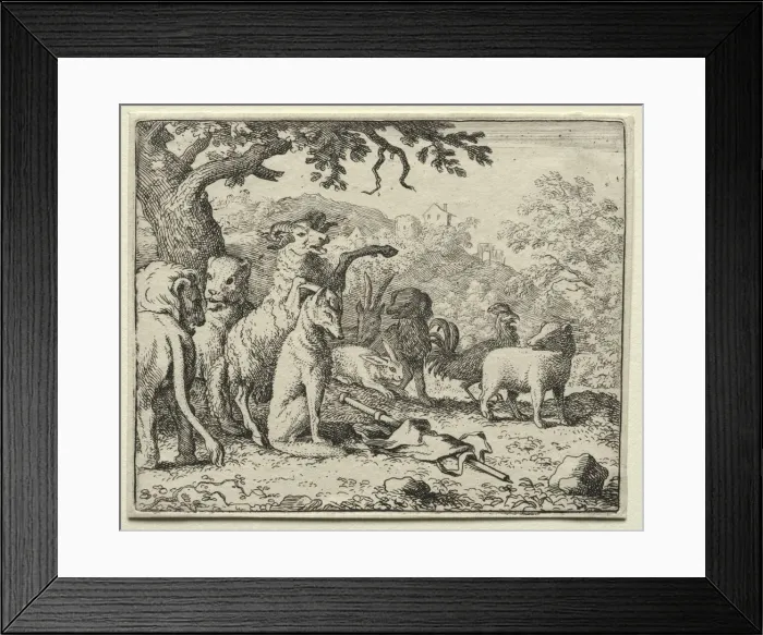 Framed Print : Reynard the Fox: The Benediction Given to Reynard. Creator: Allart van Everdingen (Dutch Framed Print : Reynard the Fox: The Benediction Given to Reynard. Creator: Allart van Everdingen (Dutch
