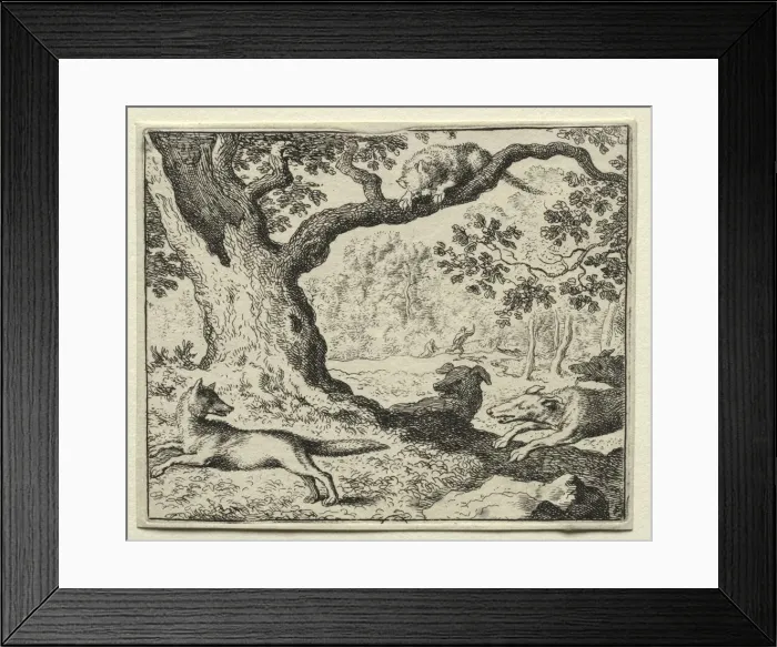 Framed Print : Reynard the Fox: The Disloyal Cat. Creator: Allart van Everdingen (Dutch, 1621-1675) Framed Print : Reynard the Fox: The Disloyal Cat. Creator: Allart van Everdingen (Dutch, 1621-1675)