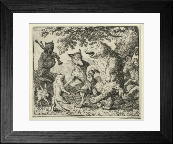 Framed Print : Reynard the Fox: The Wolf and the Bear Celebrate Their Freedom. Creator: Allart van Everdingen Framed Print : Reynard the Fox: The Wolf and the Bear Celebrate Their Freedom. Creator: Allart van Everdingen