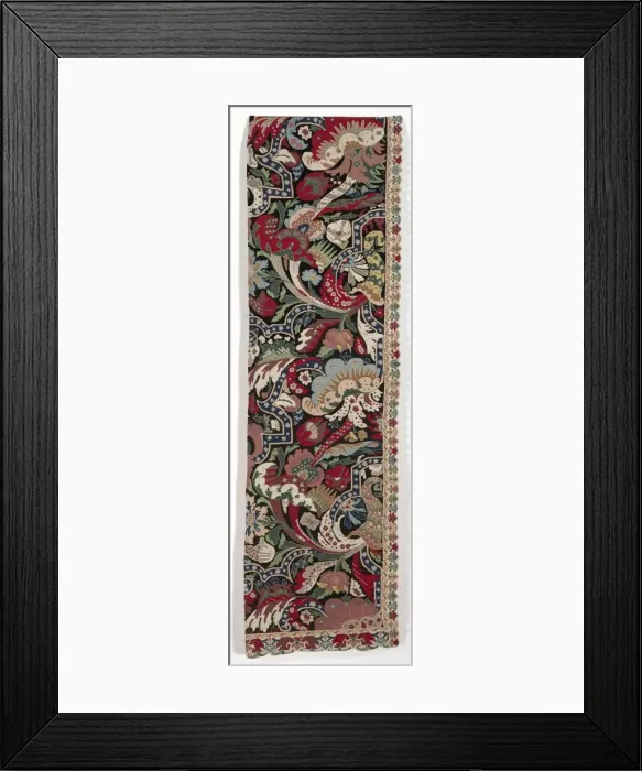 Framed Print : Right Half of a Pair of Needlework Bed Hangings in the Bizarre style, 1710-1720. Creator: Unknown Framed Print : Right Half of a Pair of Needlework Bed Hangings in the Bizarre style, 1710-1720. Creator: Unknown