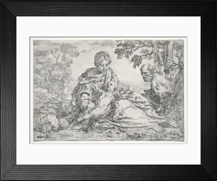 Framed Print : Rest on the Flight into Egypt. Creator: Simone Cantarini (Italian, 1612-1648) Framed Print : Rest on the Flight into Egypt. Creator: Simone Cantarini (Italian, 1612-1648)