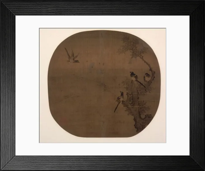 Framed Print : Returning Birds and Old Cypress, late 12th - early 13th Century. Creator: Unknown Framed Print : Returning Birds and Old Cypress, late 12th - early 13th Century. Creator: Unknown