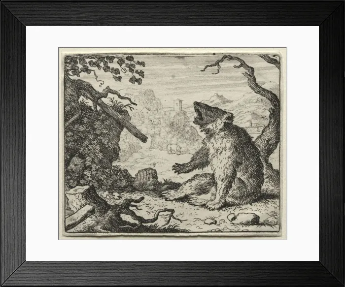 Framed Print : Reynard the Fox: The Bear Calls Reynard to Court. Creator: Allart van Everdingen (Dutch Framed Print : Reynard the Fox: The Bear Calls Reynard to Court. Creator: Allart van Everdingen (Dutch