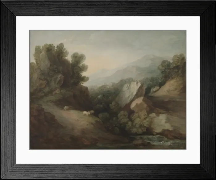 Framed Print : Rocky, Wooded Landscape with a Dell and Weir, c. 1782-1783. Creator: Thomas Gainsborough (British Framed Print : Rocky, Wooded Landscape with a Dell and Weir, c. 1782-1783. Creator: Thomas Gainsborough (British