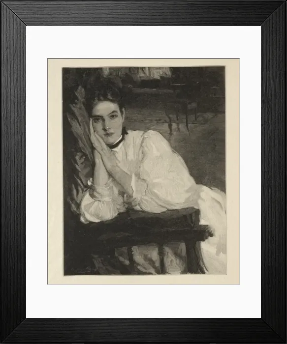 Framed Print : Reverie. Creator: Henry Wolf (American, 1852-1916) Framed Print : Reverie. Creator: Henry Wolf (American, 1852-1916)