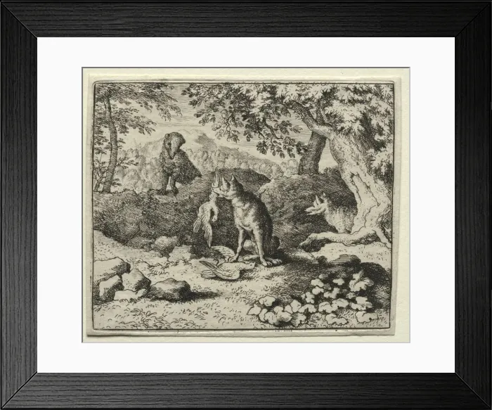 Framed Print : Reynard the Fox: Badger Comes to Warn Reynard. Creator: Allart van Everdingen (Dutch, 1621-1675) Framed Print : Reynard the Fox: Badger Comes to Warn Reynard. Creator: Allart van Everdingen (Dutch, 1621-1675)