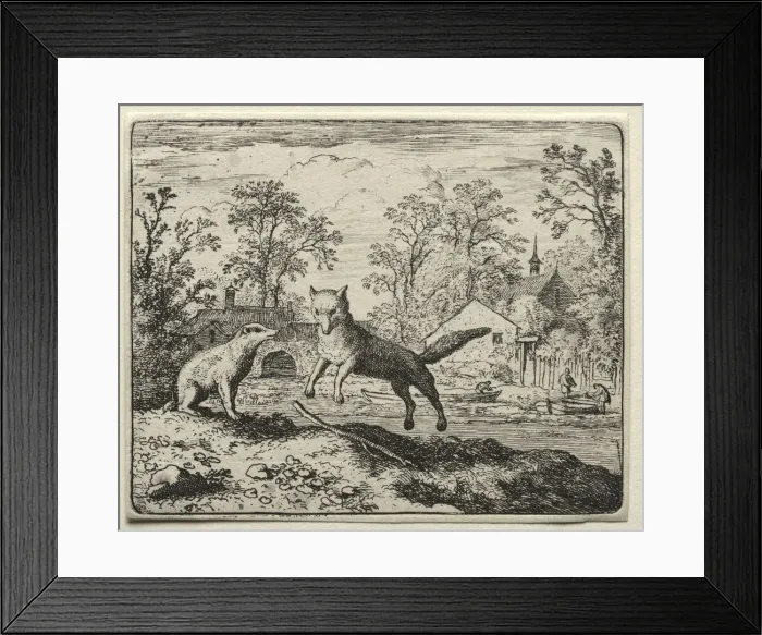 Framed Print : Reynard the Fox: Reynard Doing Penance. Creator: Allart van Everdingen (Dutch, 1621-1675) Framed Print : Reynard the Fox: Reynard Doing Penance. Creator: Allart van Everdingen (Dutch, 1621-1675)