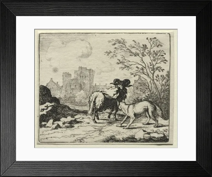 Framed Print : Reynard the Fox: Reynard Sends a Packet to the Lion. Creator: Allart van Everdingen (Dutch Framed Print : Reynard the Fox: Reynard Sends a Packet to the Lion. Creator: Allart van Everdingen (Dutch