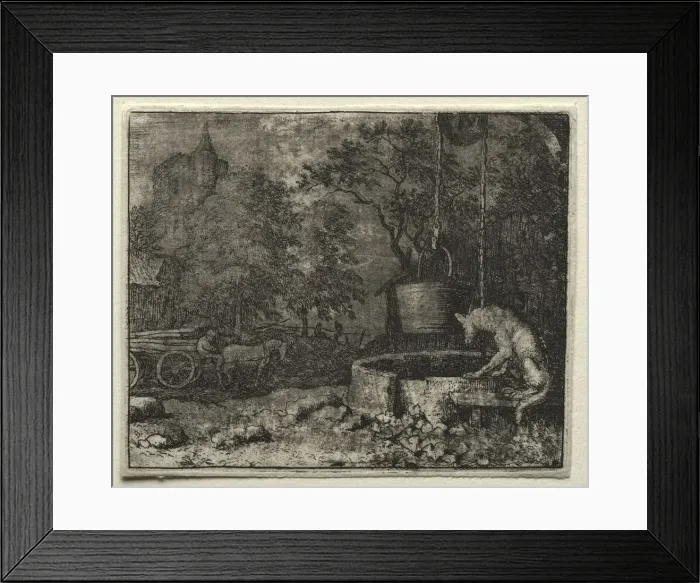 Framed Print : Reynard the Fox: Reynard Tricks the Wife of the Wolf. Creator: Allart van Everdingen (Dutch Framed Print : Reynard the Fox: Reynard Tricks the Wife of the Wolf. Creator: Allart van Everdingen (Dutch