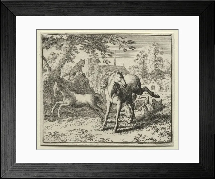 Framed Print : Reynard the Fox: Reynard Tricks the Wolf. Creator: Allart van Everdingen (Dutch, 1621-1675) Framed Print : Reynard the Fox: Reynard Tricks the Wolf. Creator: Allart van Everdingen (Dutch, 1621-1675)