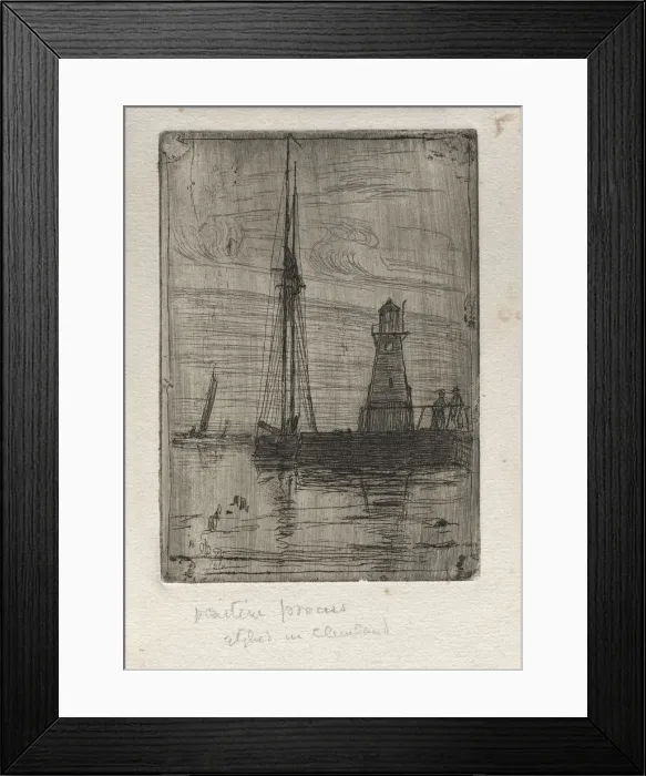 Framed Print : River Pier, 1890. Creator: Otto H. Bacher (American, 1856-1909) Framed Print : River Pier, 1890. Creator: Otto H. Bacher (American, 1856-1909)