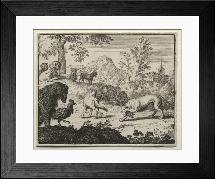 Framed Print : Reynard the Fox: The Combat Between Reynard and the Wolf. Creator: Allart van Everdingen (Dutch Framed Print : Reynard the Fox: The Combat Between Reynard and the Wolf. Creator: Allart van Everdingen (Dutch