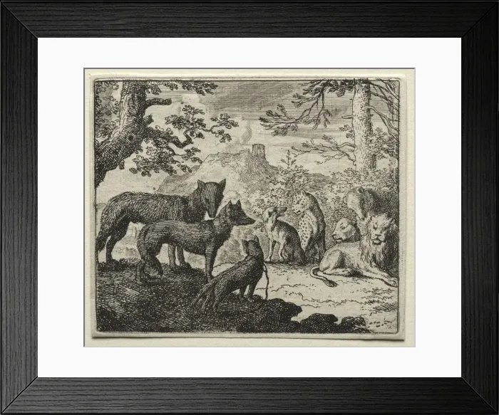 Framed Print : Reynard the Fox: The Relatives of Reynard Leave Court. Creator: Allart van Everdingen (Dutch Framed Print : Reynard the Fox: The Relatives of Reynard Leave Court. Creator: Allart van Everdingen (Dutch