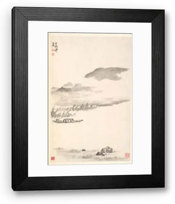 Framed Print : River Landscape, 1788. Creator: Min Zhen (Chinese, 1730-after 1788) Framed Print : River Landscape, 1788. Creator: Min Zhen (Chinese, 1730-after 1788)