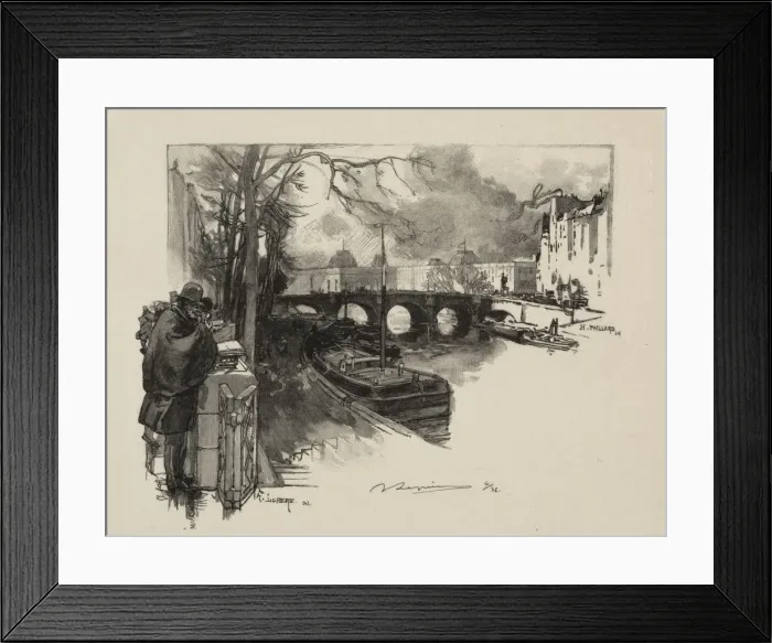 Framed Print : Petit bras de Seine au Pont Neuf. Creator: Auguste Louis Lepere (French, 1849-1918) Framed Print : Petit bras de Seine au Pont Neuf. Creator: Auguste Louis Lepere (French, 1849-1918)