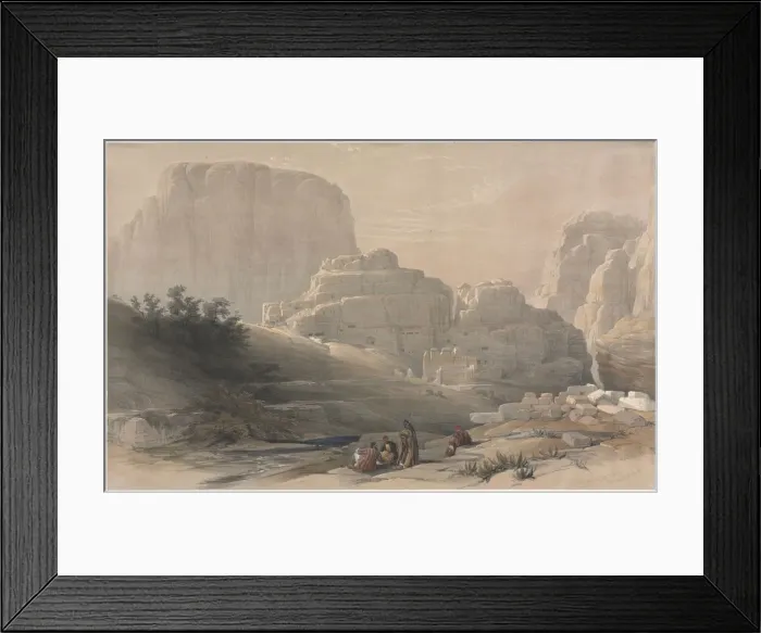 Framed Print : Petra, Lower End of the Valley, Viewing the Acropolis, 1839. Creator: David Roberts (British Framed Print : Petra, Lower End of the Valley, Viewing the Acropolis, 1839. Creator: David Roberts (British