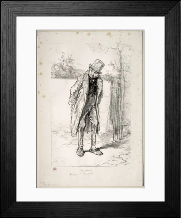 Framed Print : Physionomies Parisiennes: Au Marais. Ici, Azor! ici!, 1857-58. Creator: Paul Gavarni (French Framed Print : Physionomies Parisiennes: Au Marais. Ici, Azor! ici!, 1857-58. Creator: Paul Gavarni (French