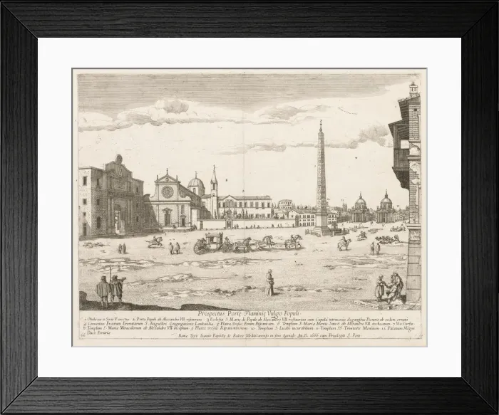 Framed Print : Piazza del Popolo from Prospectus Locurum Urbis Romae Insign[ium], 1666