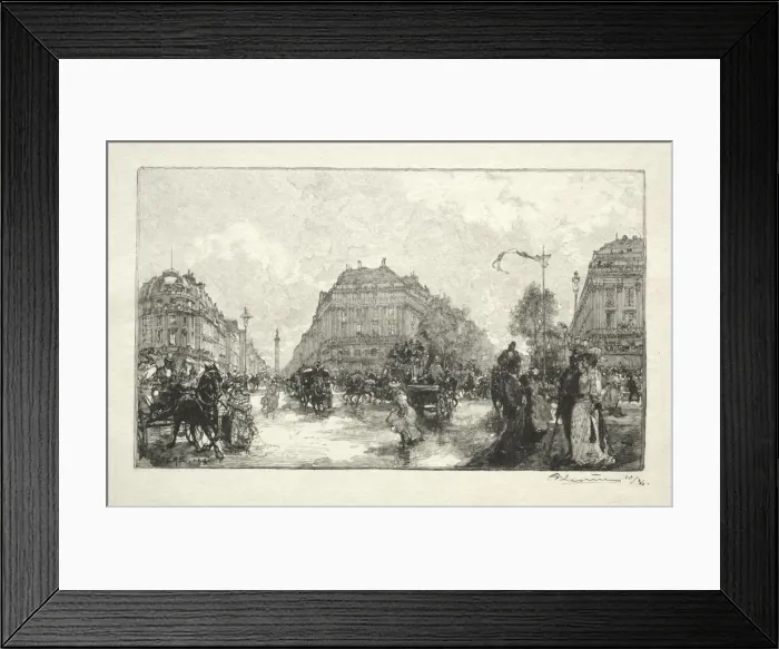 Framed Print : Place de lOpera, 1890. Creator: Auguste Louis Lepere (French, 1849-1918) Framed Print : Place de lOpera, 1890. Creator: Auguste Louis Lepere (French, 1849-1918)