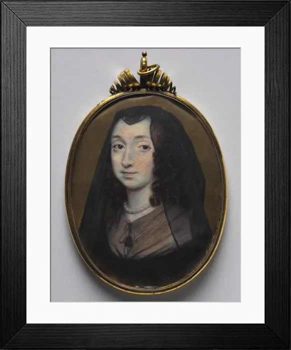 Framed Print : Portrait of Elizabeth Morrison, Lady Capell of Hadham, c. 1650. Creator: Richard Gibson (British Framed Print : Portrait of Elizabeth Morrison, Lady Capell of Hadham, c. 1650. Creator: Richard Gibson (British