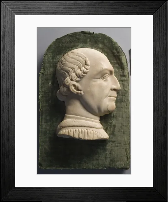 Framed Print : Portrait of Francesco Sforza (frame), 1450-1499. Creator: Unknown Framed Print : Portrait of Francesco Sforza (frame), 1450-1499. Creator: Unknown