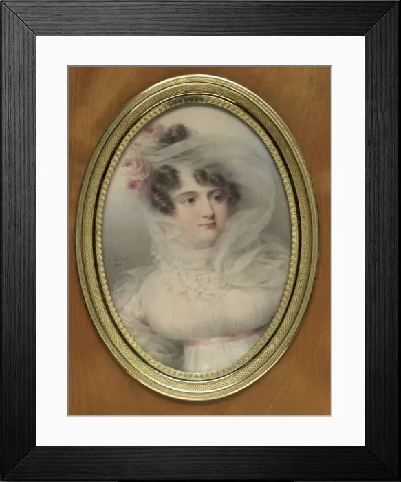 Framed Print : Portrait of Hortense de Perregaux, Duchess of Ragusa, 1818. Creator: Jean-Baptiste Isabey (French Framed Print : Portrait of Hortense de Perregaux, Duchess of Ragusa, 1818. Creator: Jean-Baptiste Isabey (French