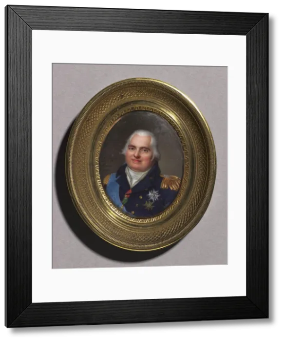 Framed Print : Portrait of Louis XVIII, 1822. Creator: Jean-Baptiste Jacques Augustin (French, 1759-1832) Framed Print : Portrait of Louis XVIII, 1822. Creator: Jean-Baptiste Jacques Augustin (French, 1759-1832)