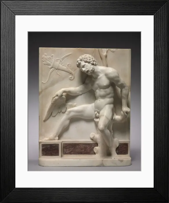 Framed Print : Philoctetes on the Island of Lemnos, c. 1510-1515. Creator: Giovanni Maria Mosca (Italian Framed Print : Philoctetes on the Island of Lemnos, c. 1510-1515. Creator: Giovanni Maria Mosca (Italian