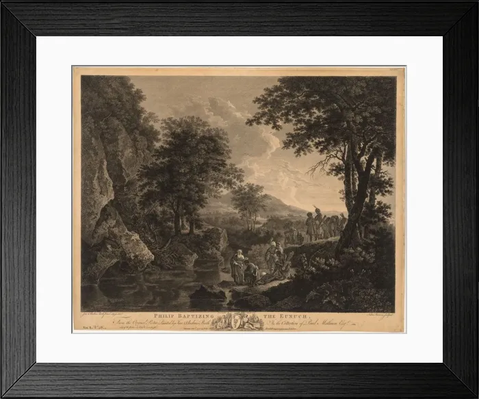 Framed Print : Philip Baptising the Eunuch, 1772. Creator: John Browne (British, 1741-1801) Framed Print : Philip Baptising the Eunuch, 1772. Creator: John Browne (British, 1741-1801)