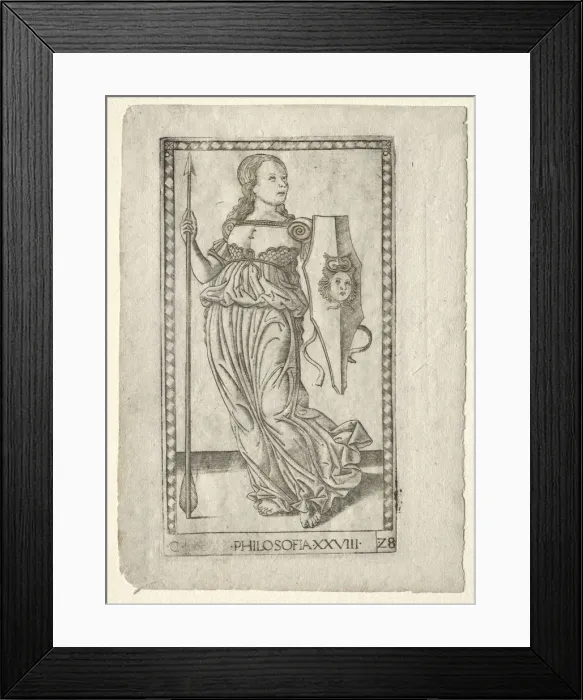 Framed Print : Philosophy (from the Tarocchi, series C: Liberal Arts, #28), before 1467. Creator Framed Print : Philosophy (from the Tarocchi, series C: Liberal Arts, #28), before 1467. Creator