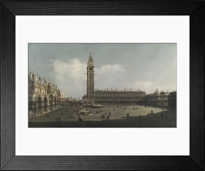 Framed Print : Piazza San Marco, Venice, c. 1740. Creator: Bernardo Bellotto (Italian, 1721-1780), attributed to Framed Print : Piazza San Marco, Venice, c. 1740. Creator: Bernardo Bellotto (Italian, 1721-1780), attributed to