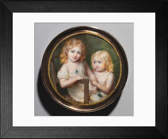 Framed Print : Portrait of the Artists Children Emma and Paul, c. 1795. Creator: Jean-Antoine Laurent (French Framed Print : Portrait of the Artists Children Emma and Paul, c. 1795. Creator: Jean-Antoine Laurent (French