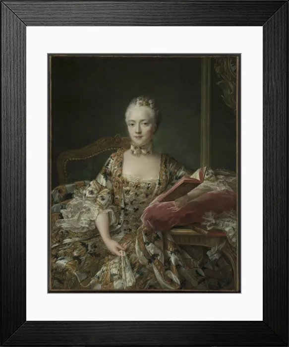 Framed Print : Portrait of the Marquise dAguirandes, 1759. Creator: Francois Hubert Drouais (French Framed Print : Portrait of the Marquise dAguirandes, 1759. Creator: Francois Hubert Drouais (French