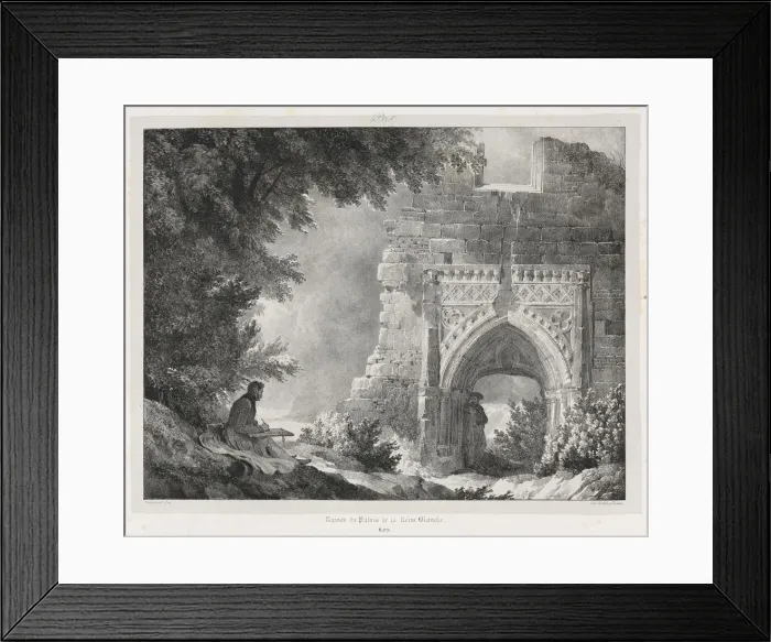 Framed Print : Picturesque and Romantic Journeys in Old France: Ruins of the Palace of the White Queen, 1824 Framed Print : Picturesque and Romantic Journeys in Old France: Ruins of the Palace of the White Queen, 1824