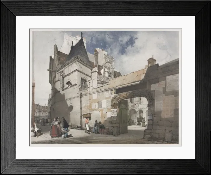 Framed Print : Picturesque Architecture in Paris, Ghent, Antwerp, Rouen: Hotel de Cluny, Paris, 1839 Framed Print : Picturesque Architecture in Paris, Ghent, Antwerp, Rouen: Hotel de Cluny, Paris, 1839