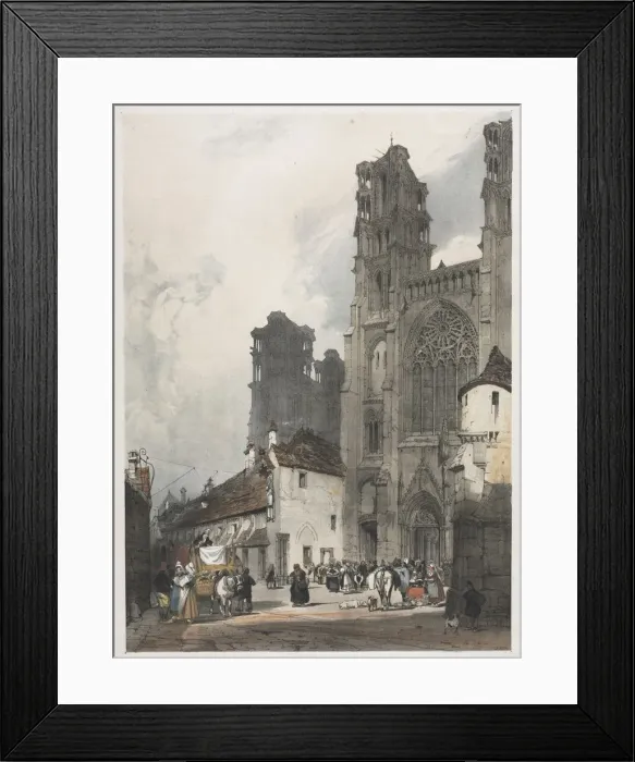 Framed Print : Picturesque Architecture in Paris, Ghent, Antwerp, Rouen: Laon, France, 1839. Creator Framed Print : Picturesque Architecture in Paris, Ghent, Antwerp, Rouen: Laon, France, 1839. Creator