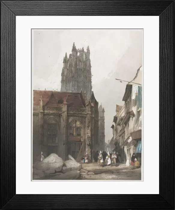 Framed Print : Picturesque Architecture in Paris, Ghent, Antwerp, Rouen: St. Laurent, Rouen, France, 1839 Framed Print : Picturesque Architecture in Paris, Ghent, Antwerp, Rouen: St. Laurent, Rouen, France, 1839