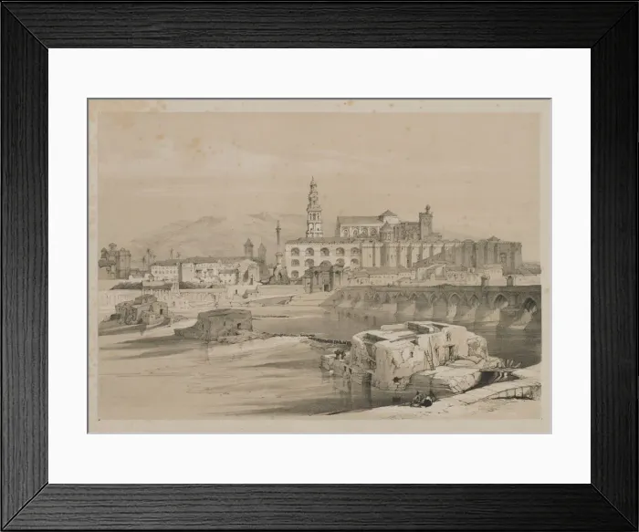 Framed Print : Picturesque Sketches in Spain: Remains of a Roman Bridge on the Guadalquiver, Cordova, 1837 Framed Print : Picturesque Sketches in Spain: Remains of a Roman Bridge on the Guadalquiver, Cordova, 1837