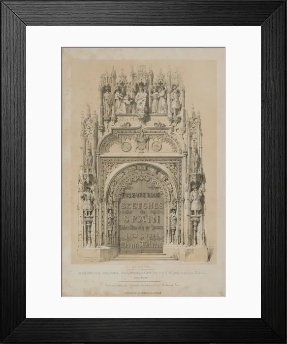 Framed Print : Picturesque Sketches in Spain: Title Page, 1837 Framed Print : Picturesque Sketches in Spain: Title Page, 1837