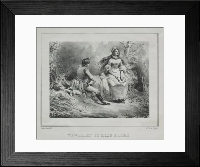 Framed Print : Picturesque Views of Scotland: Waverly and Miss Flora, 1825-1828. Creator: Eugene Louis Lami Framed Print : Picturesque Views of Scotland: Waverly and Miss Flora, 1825-1828. Creator: Eugene Louis Lami