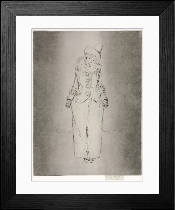 Framed Print : Pierrot en Pied, Portrait of Lady A. C. 1888. Creator: Theodore Roussel (French, 1847-1926) Framed Print : Pierrot en Pied, Portrait of Lady A. C. 1888. Creator: Theodore Roussel (French, 1847-1926)