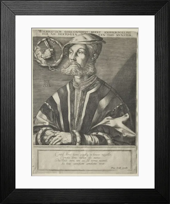 Framed Print : Portrait of Bernard Knipperdolling. Creator: Jan Muller (Dutch, 1571-1628) Framed Print : Portrait of Bernard Knipperdolling. Creator: Jan Muller (Dutch, 1571-1628)