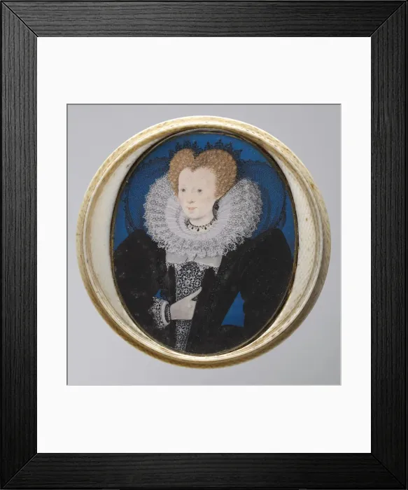 Framed Print : Portrait of a Woman, 1590s. Creator: Nicholas Hilliard (British, c. 1547-1619), studio of Framed Print : Portrait of a Woman, 1590s. Creator: Nicholas Hilliard (British, c. 1547-1619), studio of