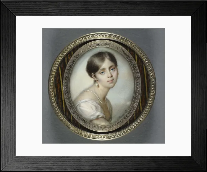 Framed Print : Portrait of a Young Woman in White, 1805. Creator: Jean-Urbain Guerin (French, 1760-1836) Framed Print : Portrait of a Young Woman in White, 1805. Creator: Jean-Urbain Guerin (French, 1760-1836)