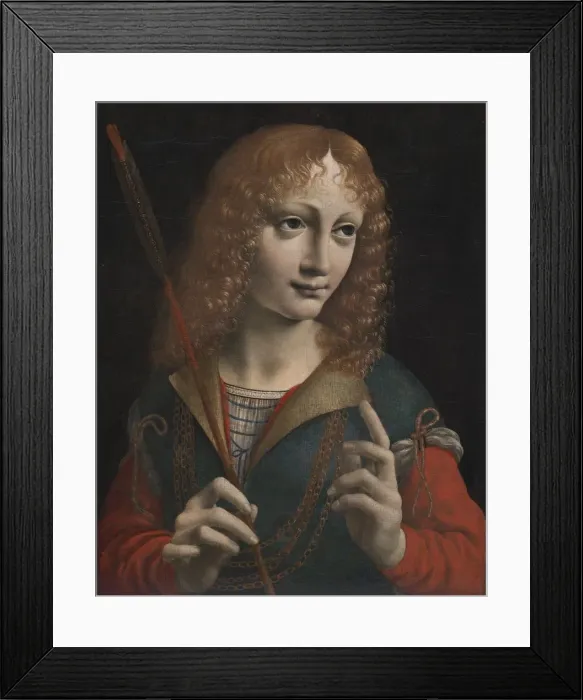 Framed Print : Portrait of a Youth as Saint Sebastian, late 1480s. Creator: Marco d Oggiono (Italian Framed Print : Portrait of a Youth as Saint Sebastian, late 1480s. Creator: Marco d Oggiono (Italian