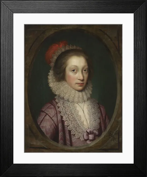 Framed Print : Portrait of a Woman, possibly Elizabeth Boothby, 1619 Framed Print : Portrait of a Woman, possibly Elizabeth Boothby, 1619