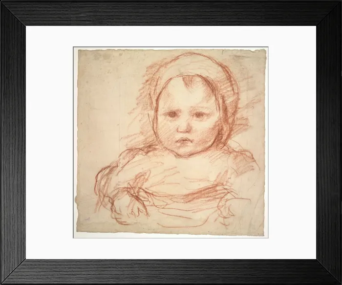 Framed Print : Portrait of an Infant, 1800s-1900s. Creator: Henri Cros (French, 1840-1907) Framed Print : Portrait of an Infant, 1800s-1900s. Creator: Henri Cros (French, 1840-1907)