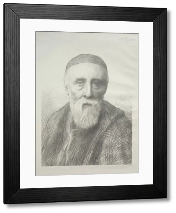 Framed Print : Portrait of George Frederic Watts (2nd Plate). Creator: Alphonse Legros (French, 1837-1911) Framed Print : Portrait of George Frederic Watts (2nd Plate). Creator: Alphonse Legros (French, 1837-1911)